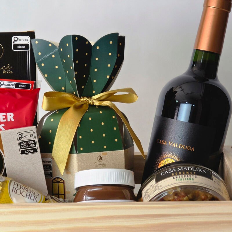 Caixa Com Petiscos e Bebida - Vinho e Natal - Imagem 5