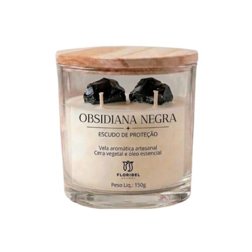 Vela no Vidro - Obsidiana Negra