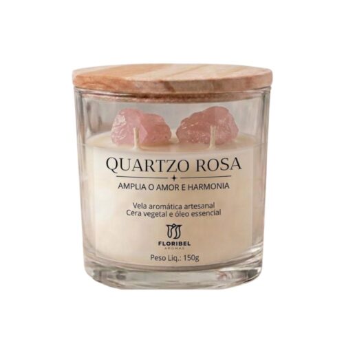 Vela no Vidro - Quartzo Rosa